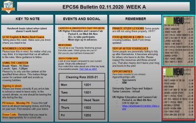 W/c 02.11.2020 Sixth Form Bulletin Week A